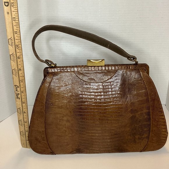 Palizzio NY Vintage Genuine Lizard Handbag - Picture 4 of 17